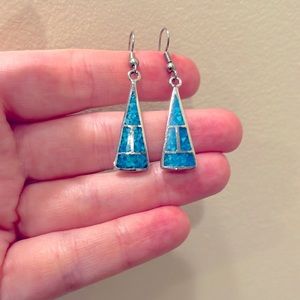 Made in Arizona, real turquoise and sterling silver earrings